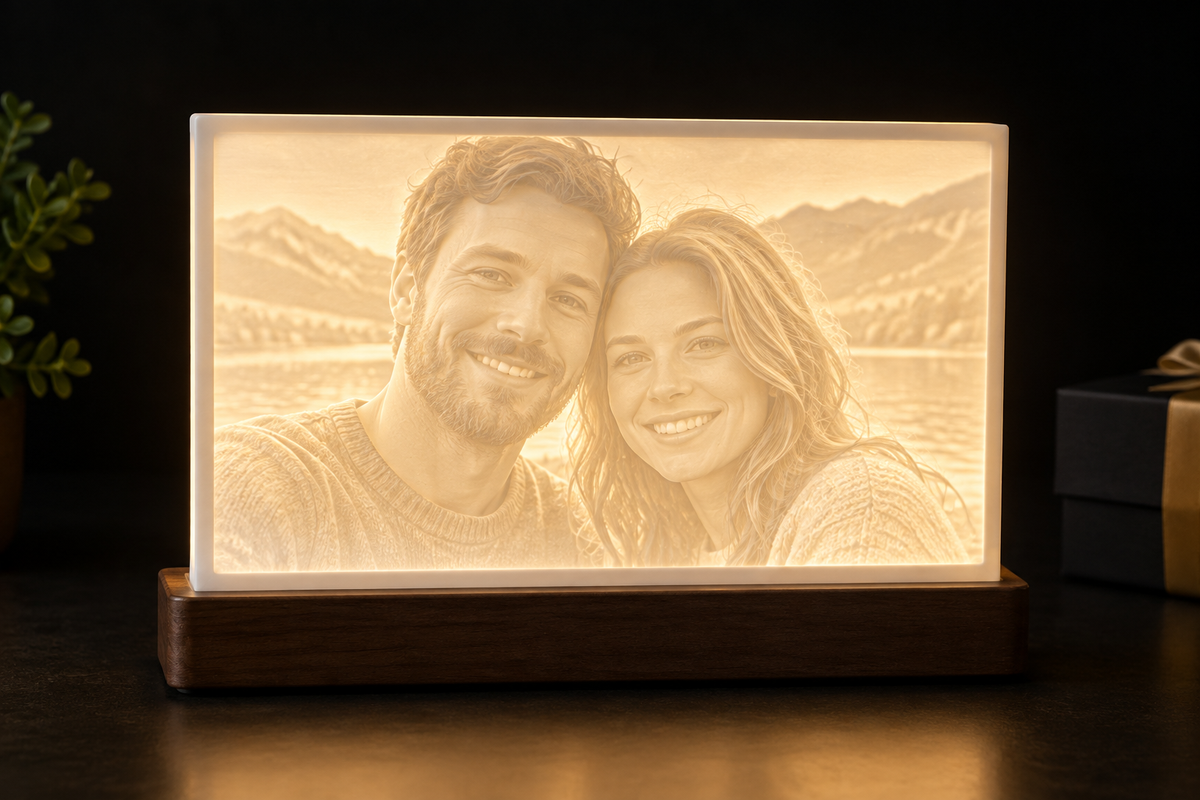Personalisierte Lithophane mit LED-Beleuchtung